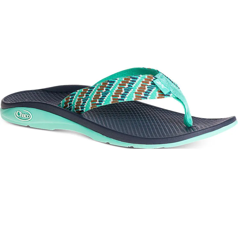 J105618 Chaco Women's Ecotread Flip Aqua Steps