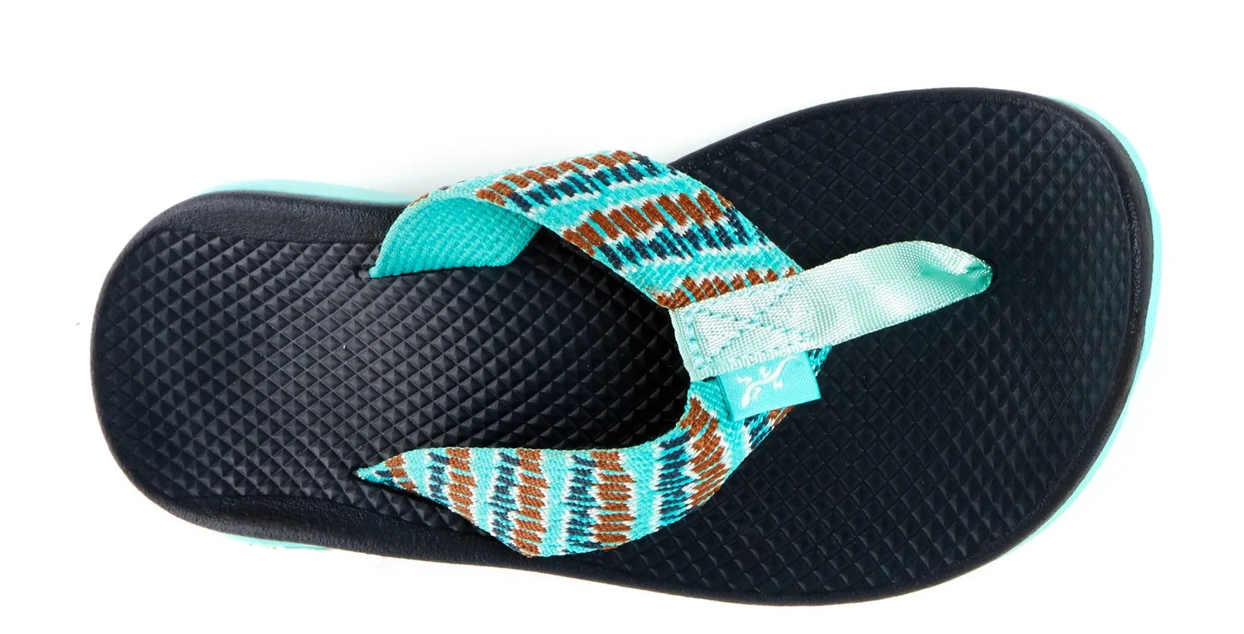 J105618 Chaco Women's Ecotread Flip Aqua Steps