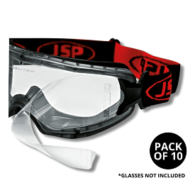 JSP EVO/Thermex Goggle Peel Off Visor Cover (Pack of 10)