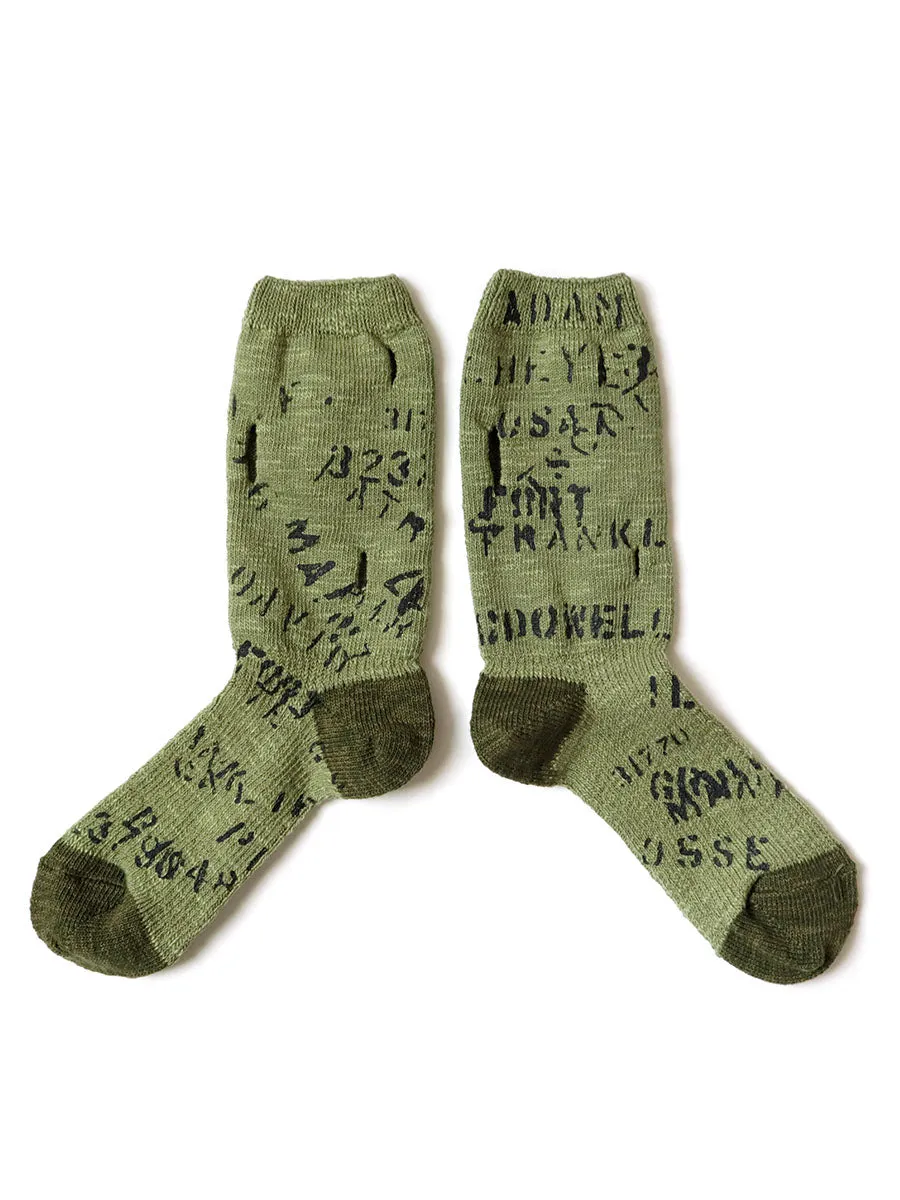 Kapital 96 Pieces Army Graffiti Punching Socks