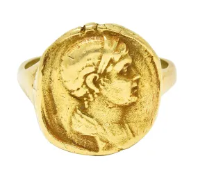 Kieselstein Cord Vintage 18 Karat Gold Severus Alexander Ancient Coin Ring