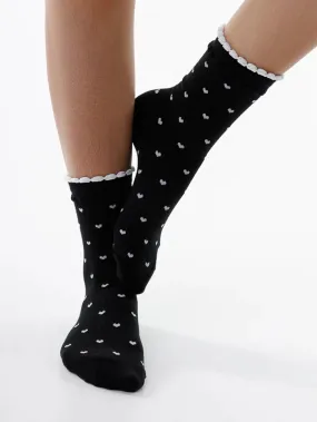 Light Frill Socks - Black