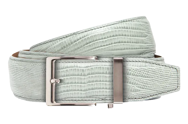 Lizard Light Grey, 40mm Strap, Dress Belt