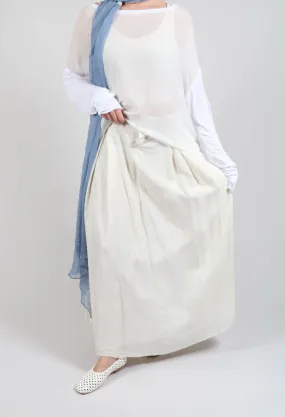 Long Washed Silk Skirt in Ivory