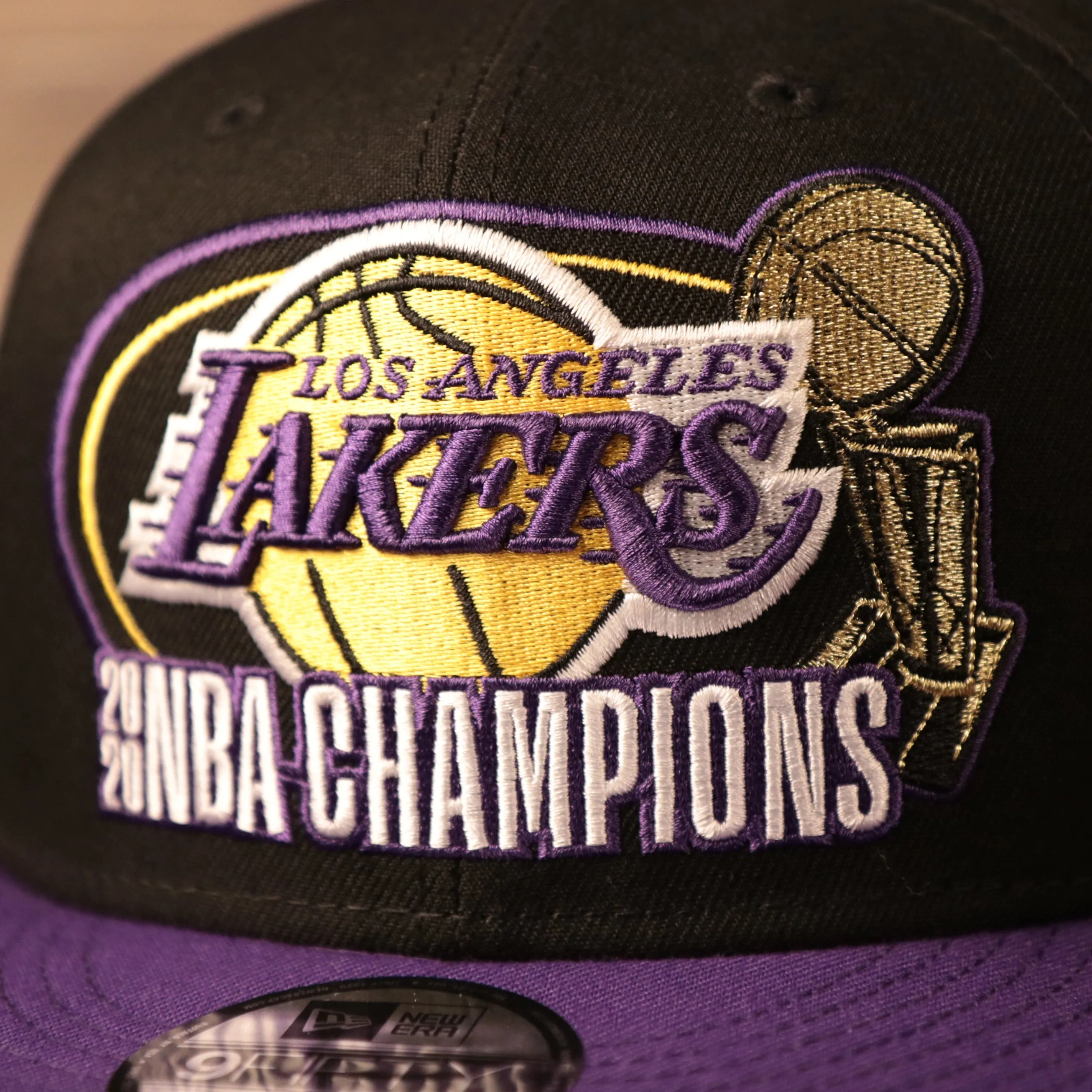 Los Angeles Lakers Championship Hat 2020 | Black/Purple Lakers Champs 9Fifty Snapback Hat