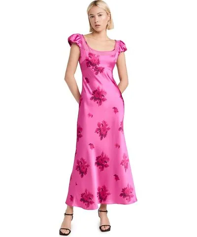 LoveShackFancy Joelette Dress Raspberry Rose 00