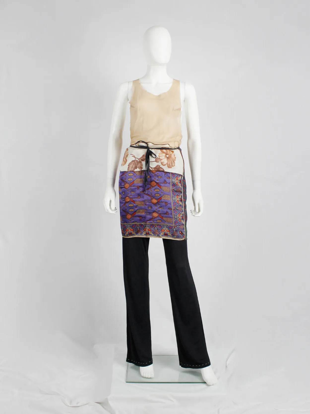 Maison Martin Margiela wrap skirt made of multiple scarves sewn together — spring 1992