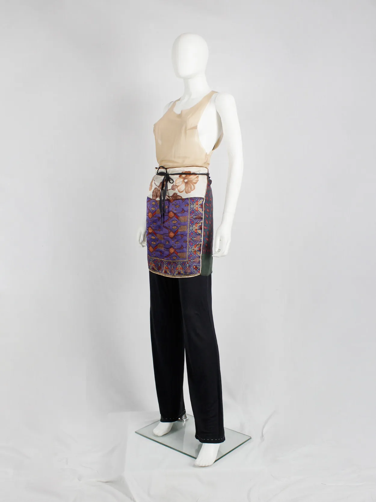 Maison Martin Margiela wrap skirt made of multiple scarves sewn together — spring 1992