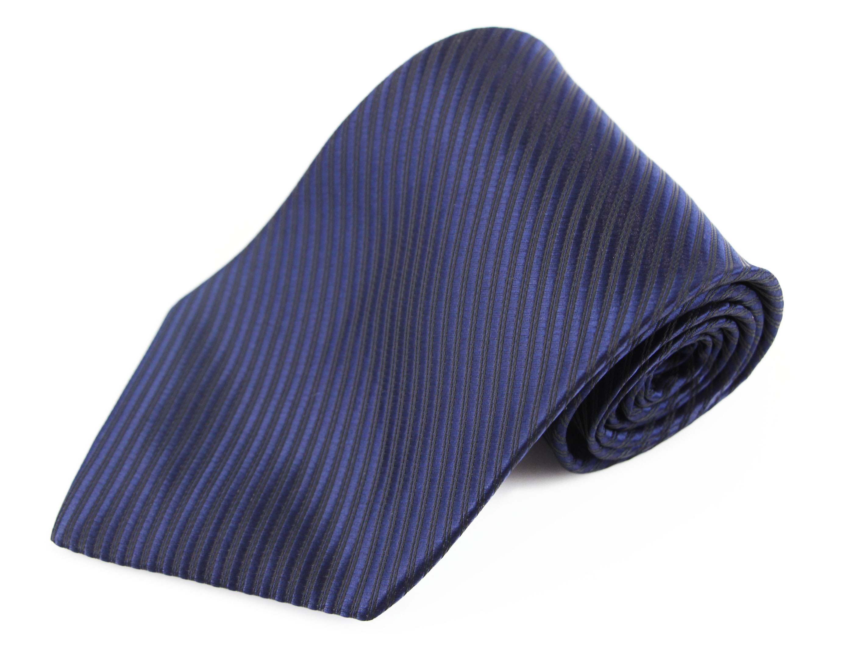 Mens Navy Striped 10cm Classic Neck Tie