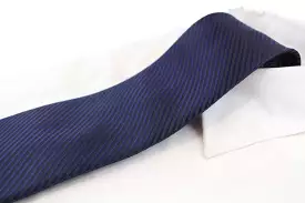 Mens Navy Striped 10cm Classic Neck Tie