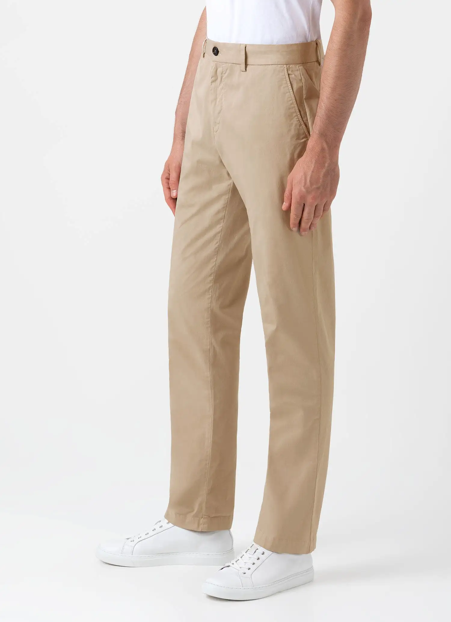 Men's Regular Fit Stretch Chino in Stone