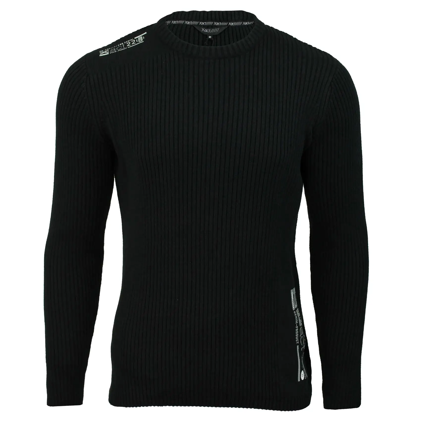 Mens Xact Ribbed Crew Neck Cotton Jumper