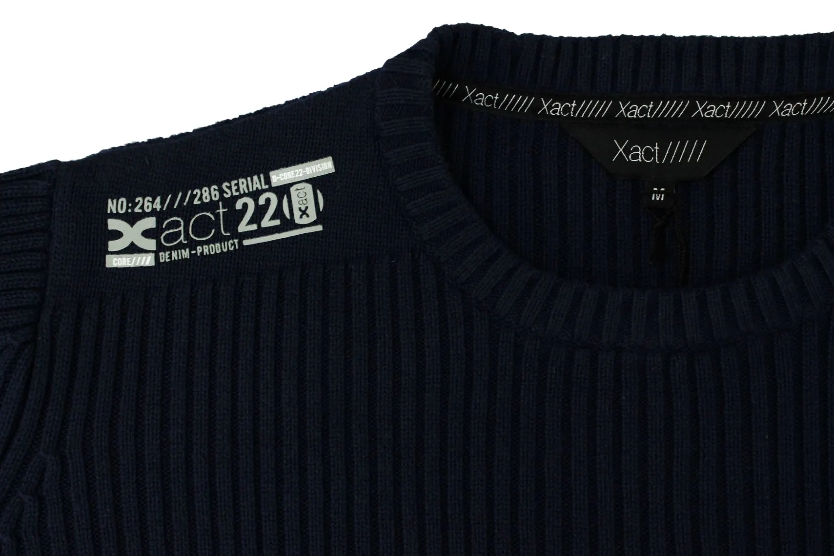 Mens Xact Ribbed Crew Neck Cotton Jumper