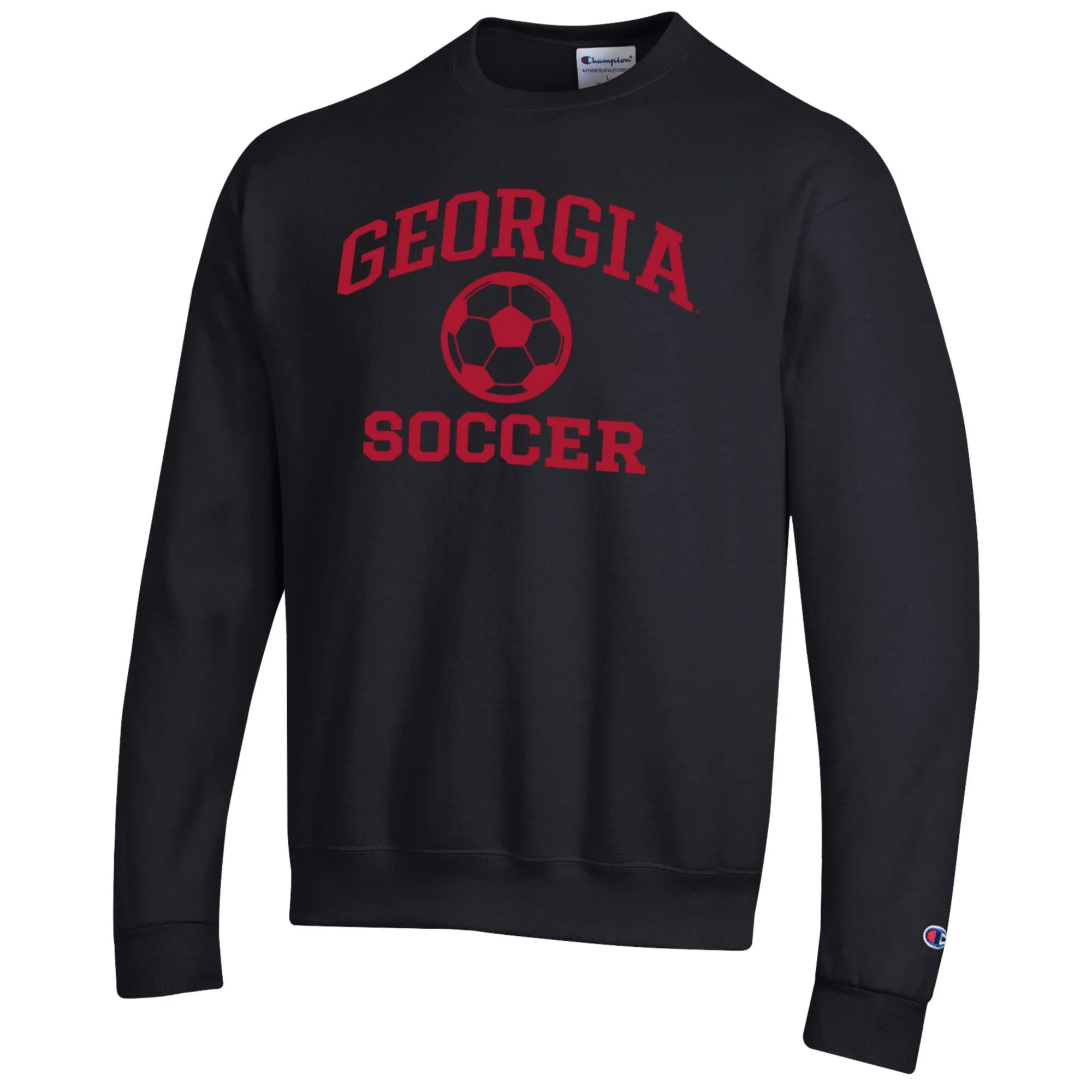 Men's Champion Black Georgia Bulldogs Soccer Icon Powerblend Pullover Sweatshirt