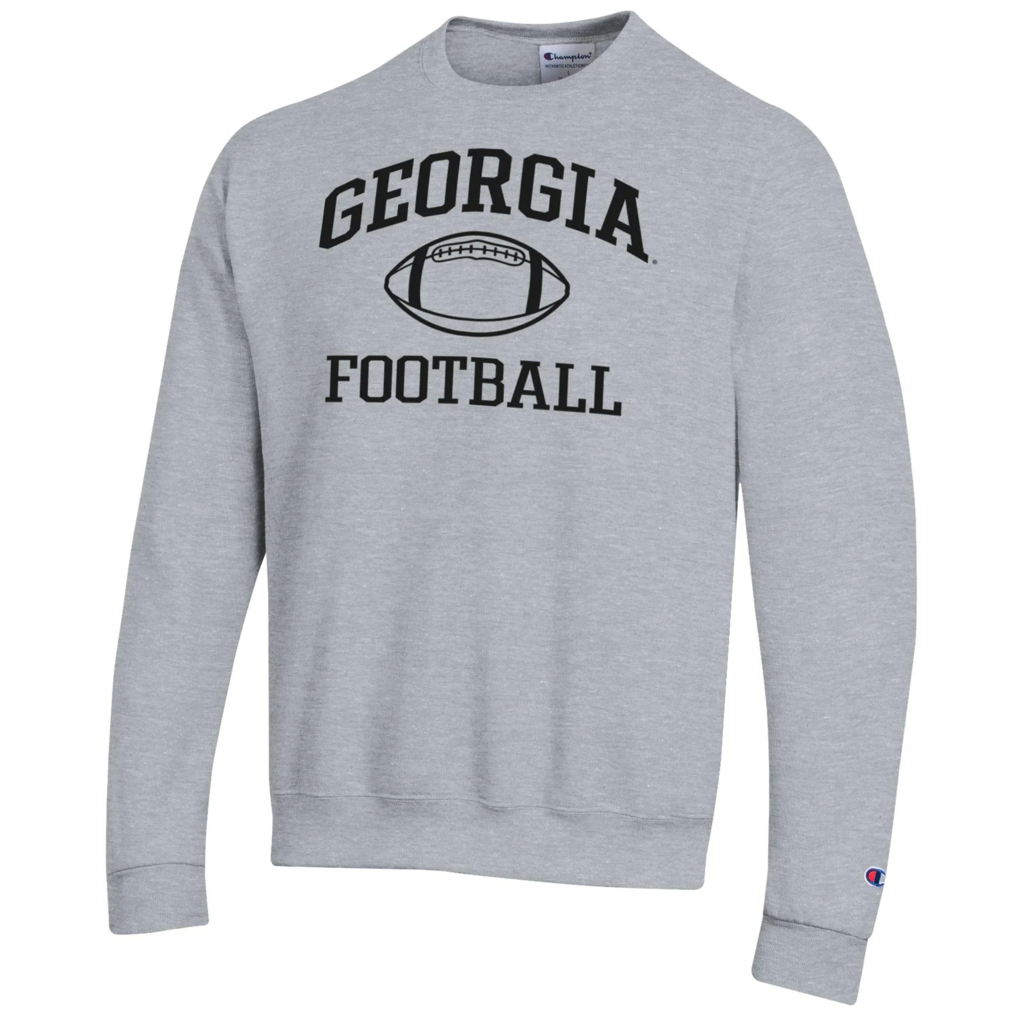 Men's Champion Heather Gray Georgia Bulldogs Football Icon Pullover Sweatshirt