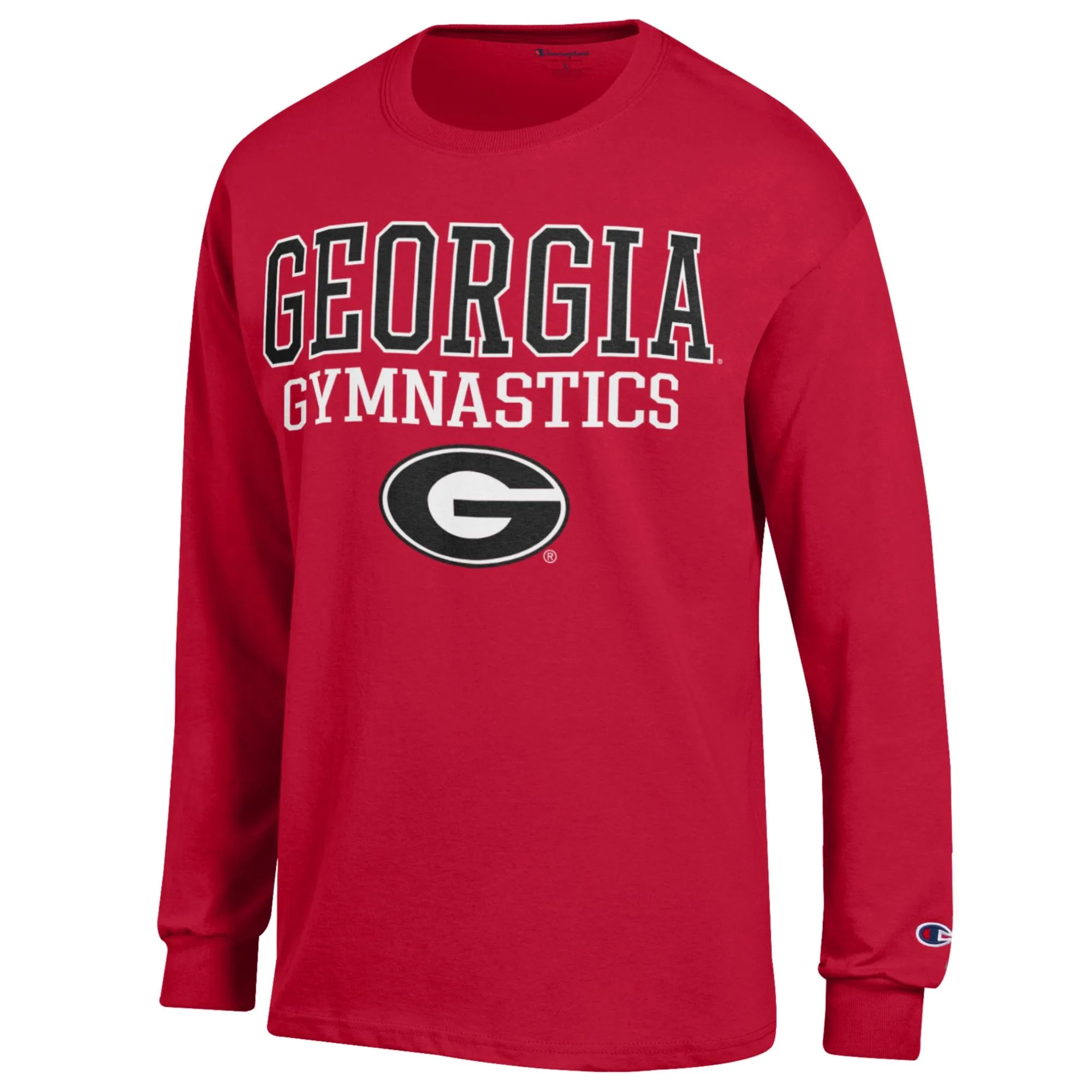 Men's Champion  Red Georgia Bulldogs Gymnastics Stack Long Sleeve T-Shirt