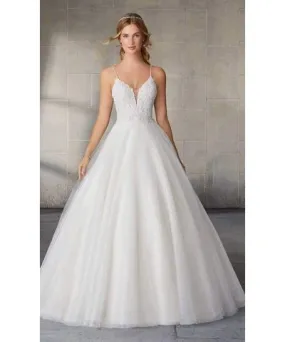 Mori Lee Bridal 2145L Starlet Crystal Beaded Bodice Glitter Net Gown