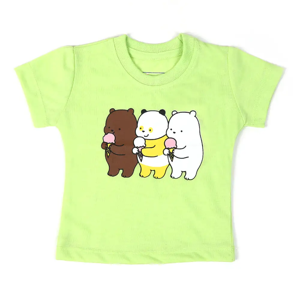 Newborn Girls Half Sleeves T-Shirt - Light Green