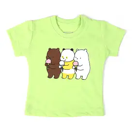 Newborn Girls Half Sleeves T-Shirt - Light Green