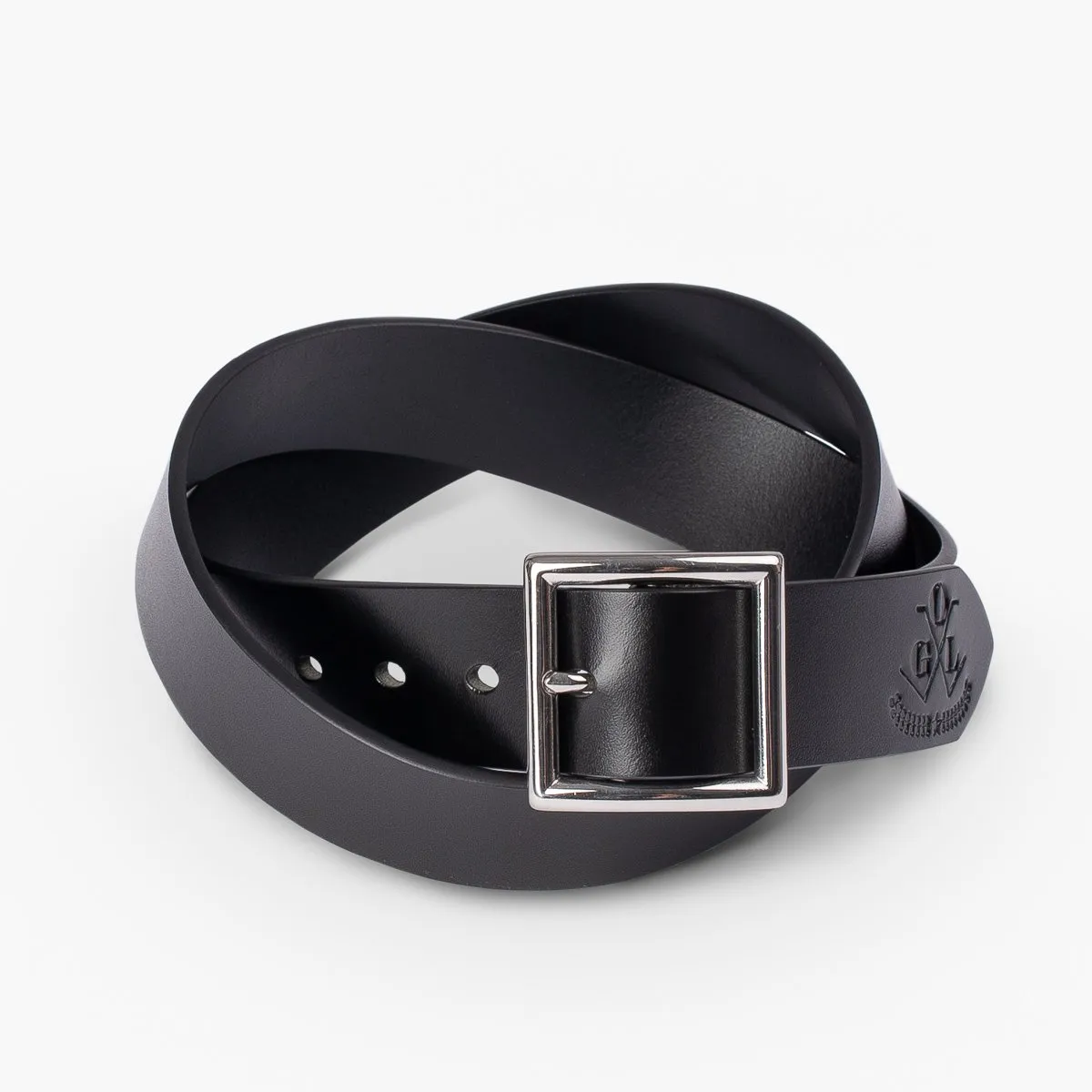 OGL - Belt- Vintage Buckle Leather Belt - Black