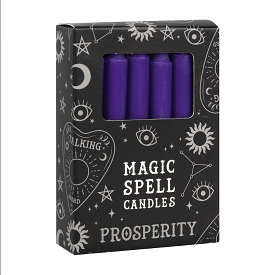 Pack of 12 Purple 'Prosperity' Spell Candles