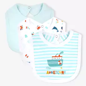 Pack Of 3 Bibs Set Marine Life-mIX