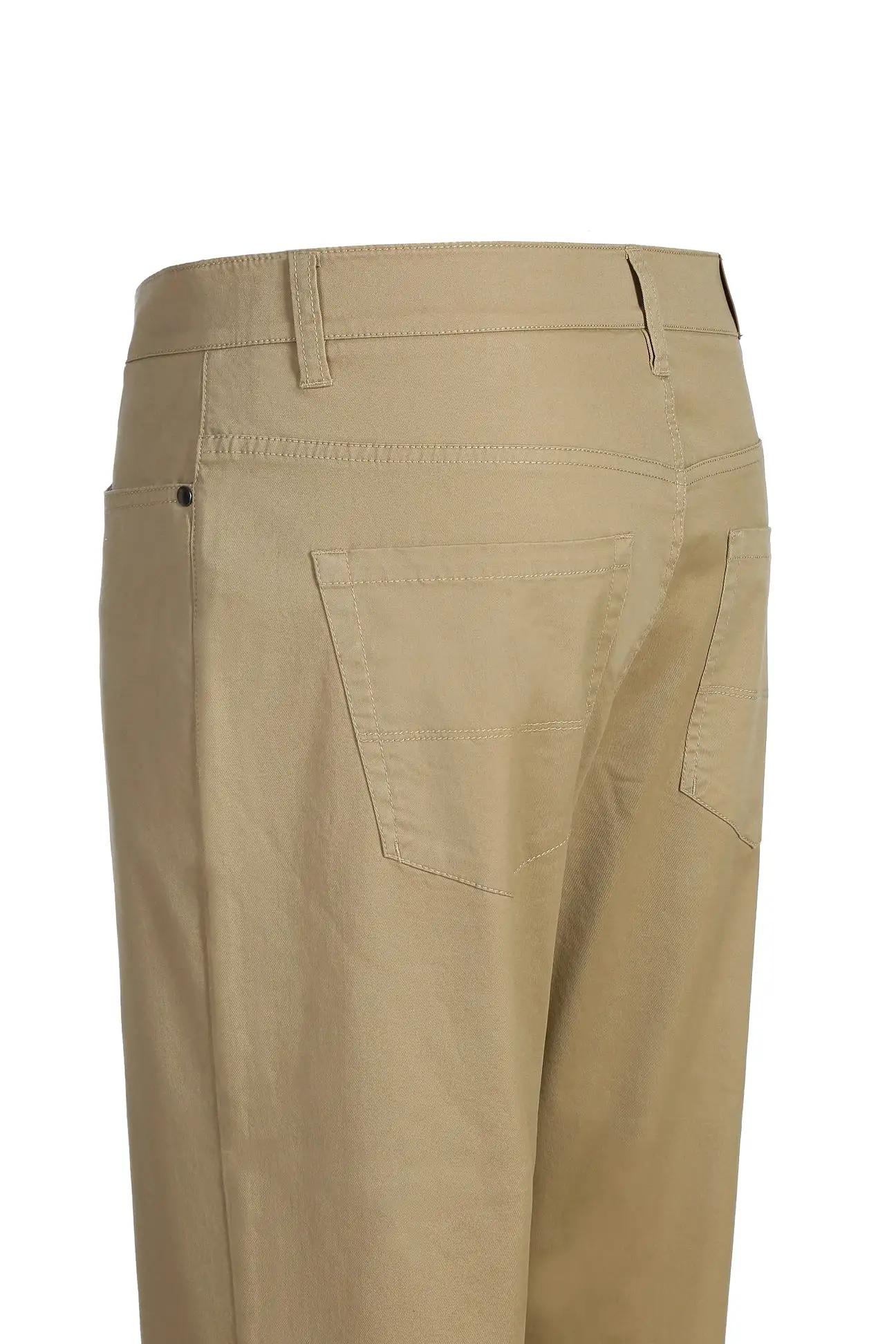 Pellagio Khaki 5-Pocket Cotton Stretch Washed Flat Front Chino Pants PF20-21