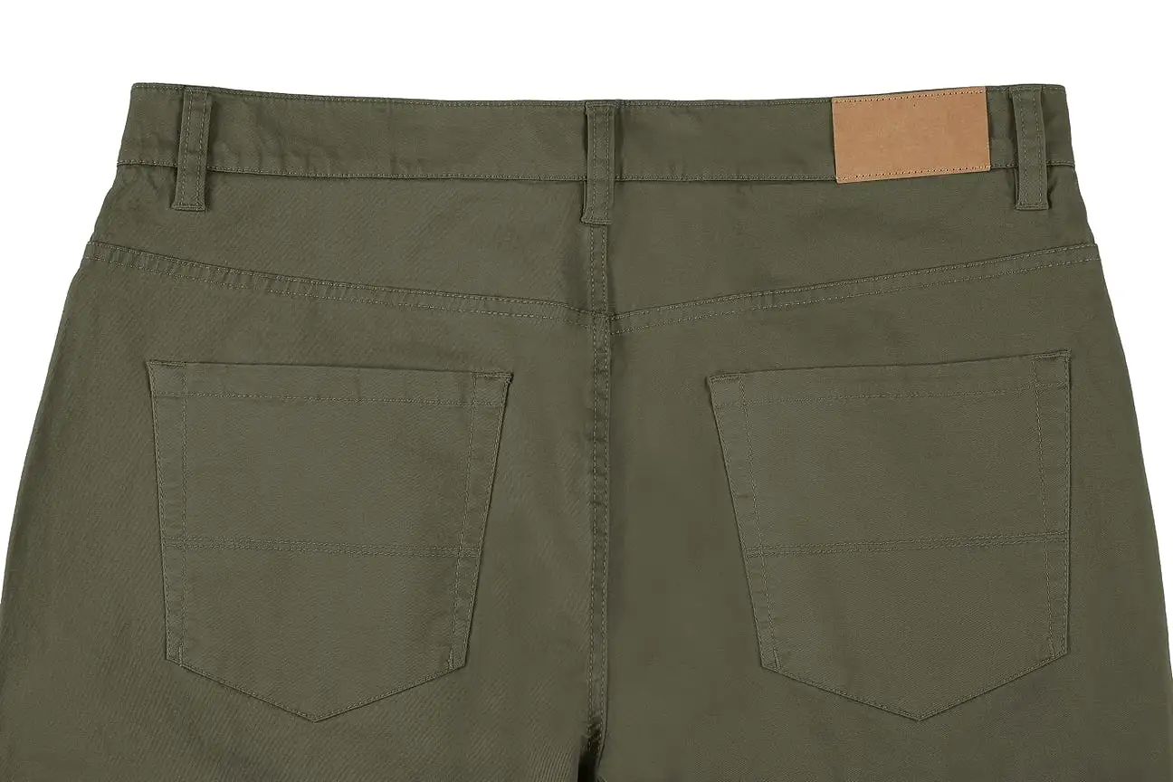 Pellagio Olive 5-Pocket Cotton Stretch Washed Flat Front Chino Pants PF20-20