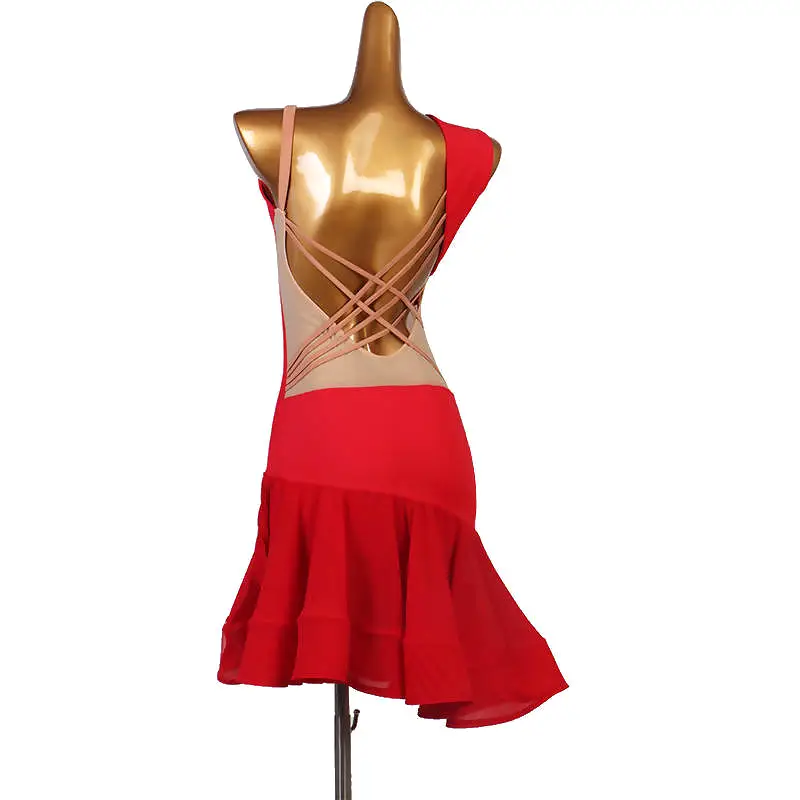 Practice Red/Blue/Black Latin Dancewear