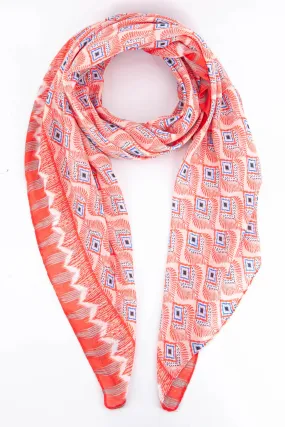 Retro Fan Print Scarf