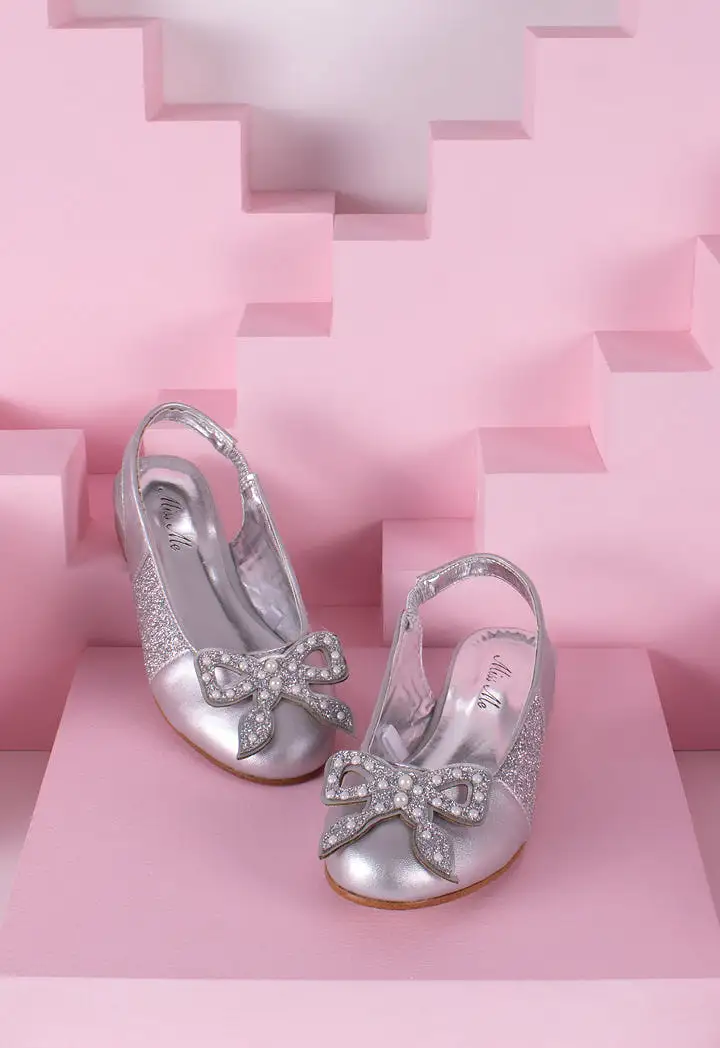 Ribbon Pearl Embellished Half Shoes