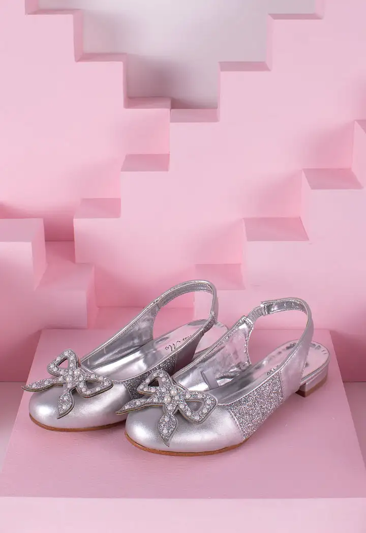 Ribbon Pearl Embellished Half Shoes