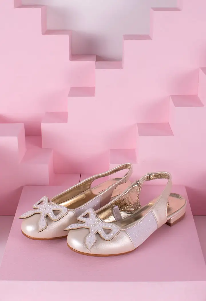 Ribbon Pearl Embellished Half Shoes