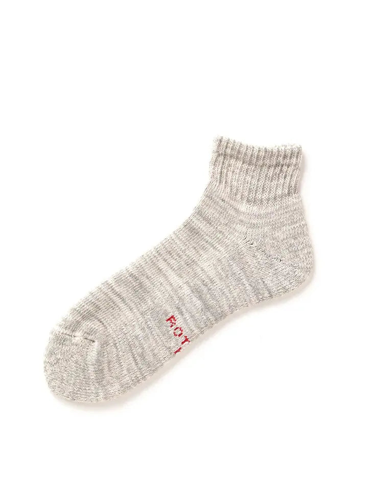 RoToTo Organic Daily 3 Pack Ankle Socks Ecru / Gray