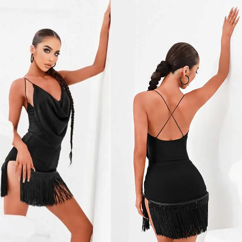 Sleek and Chic Black Latin Practice Wear | 2193