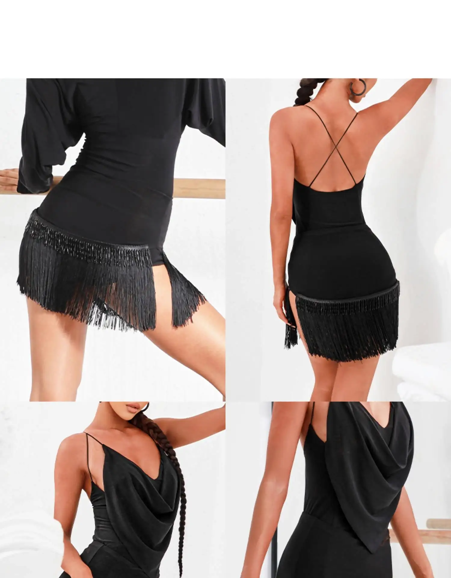 Sleek and Chic Black Latin Practice Wear | 2193