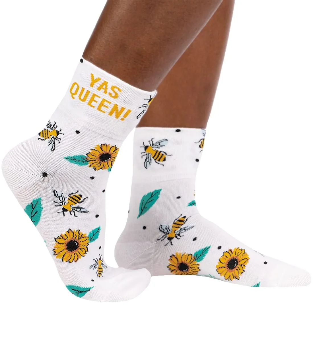 SOCK it to me 2-Way Turn Cuff Crew Socks - Yas Queen