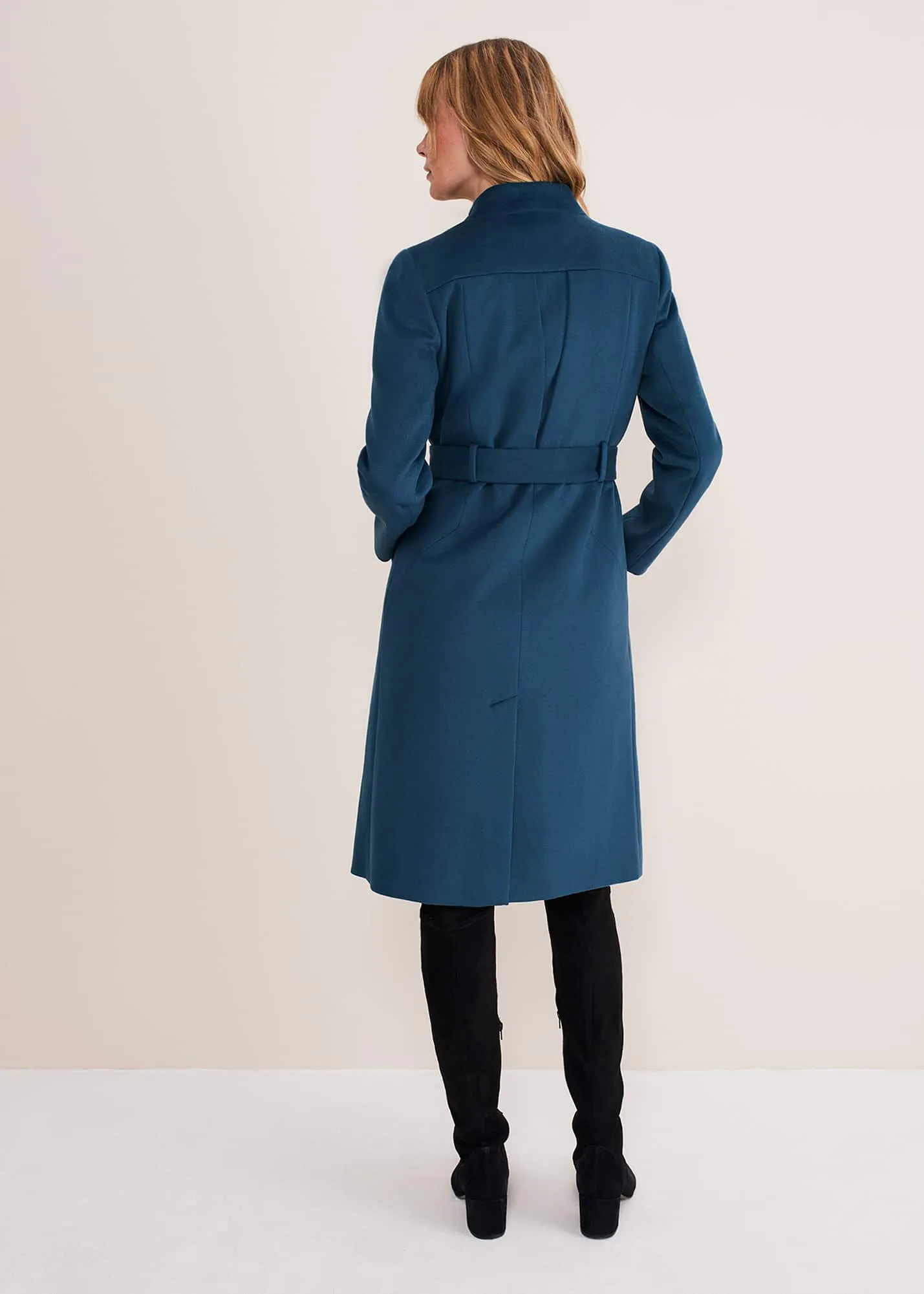 Susie Collarless Wrap Coat