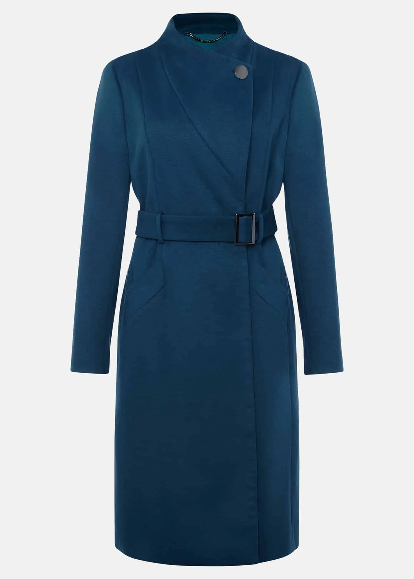 Susie Collarless Wrap Coat