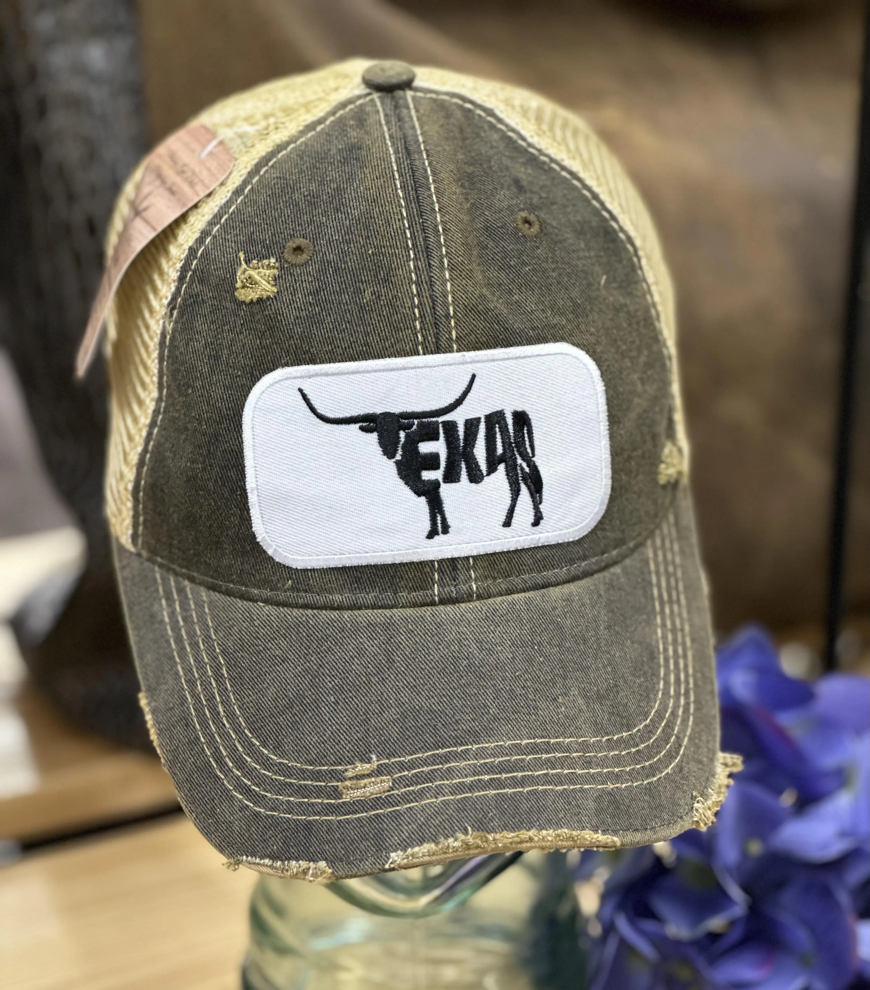 Texas Black Wash Brim Hat