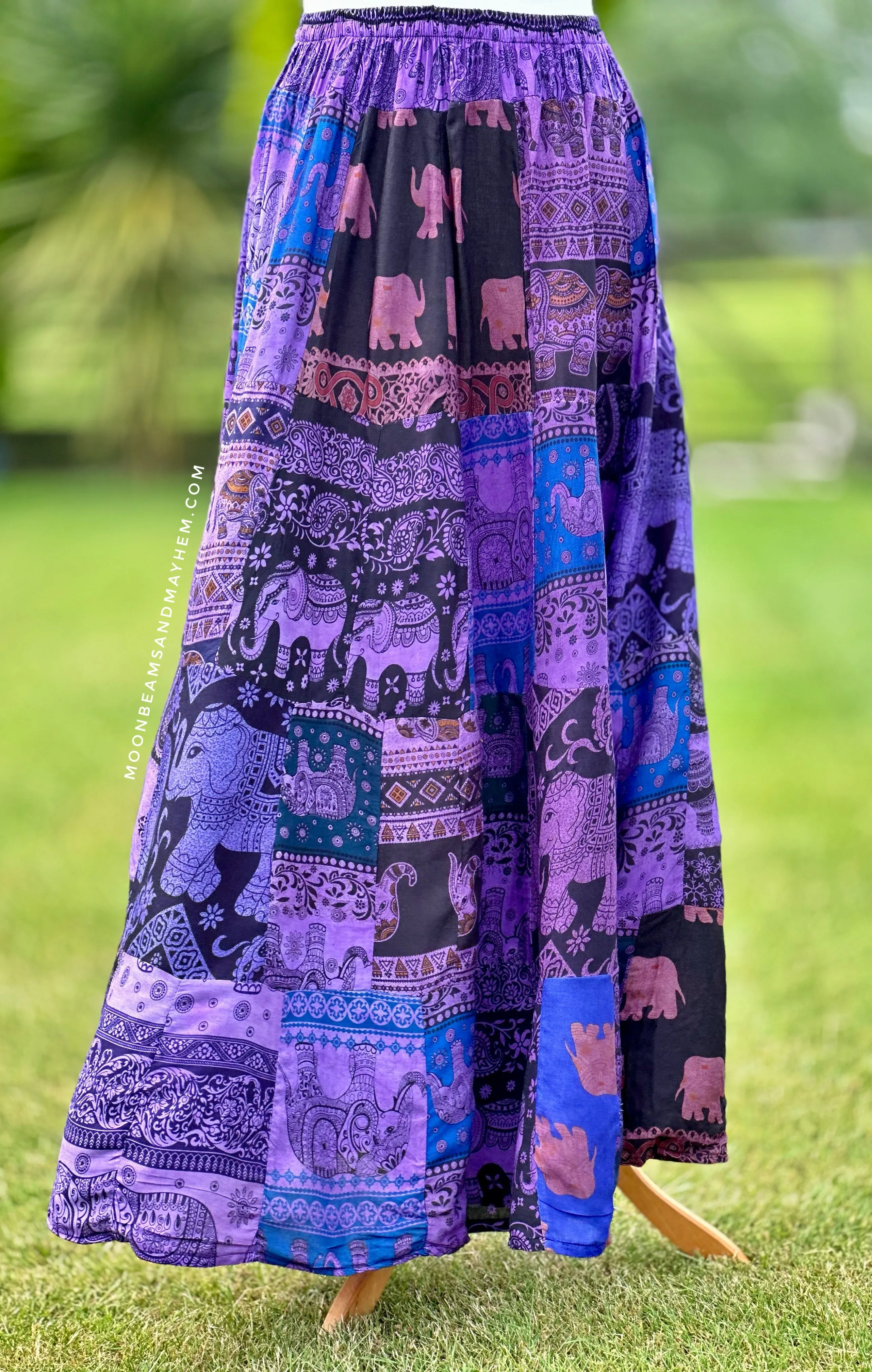 THAI PATCHWORK PURPLE SKIRT