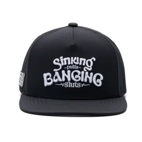 TOUR PRO Sinking Putts & Banging Sluts Golf Hat in Black with Flat Brim