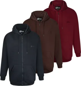 Uptheir 3 Pack Boom Time Zip Hoody Set - Charcoal, Brown & Burgundy