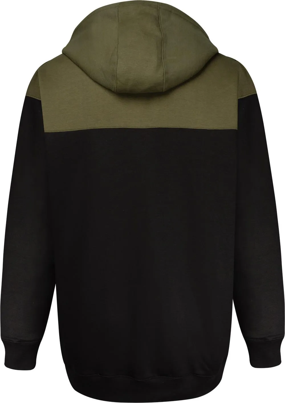 Uptheir Gains Zip Through Colour Block Hoody - Olive