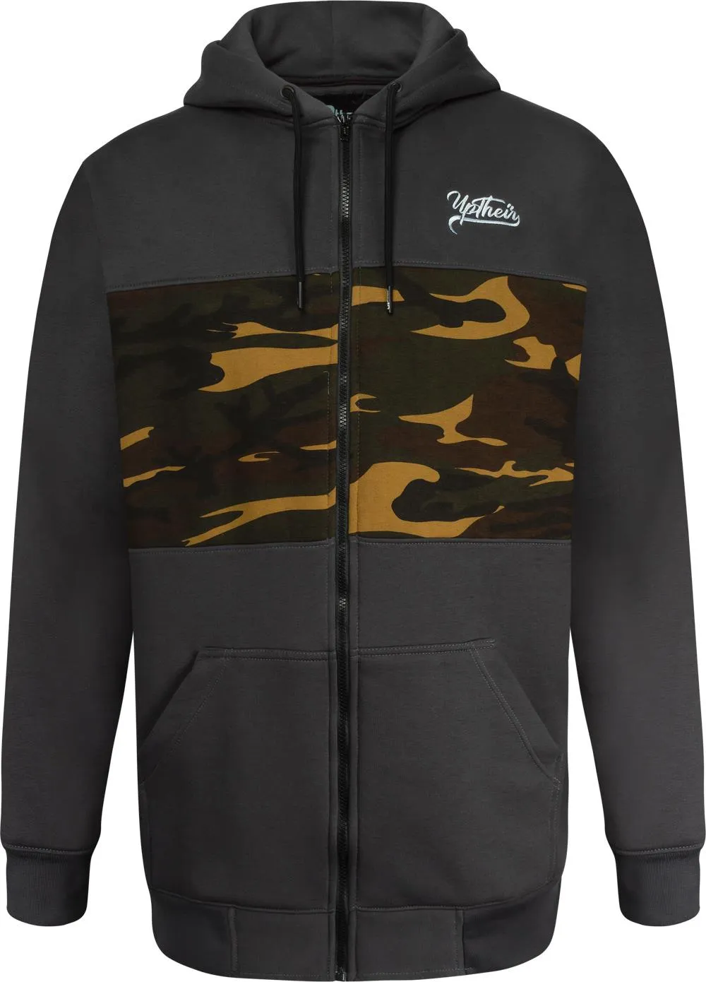 Uptheir Helston Camouflage Panel Hoody - Grey