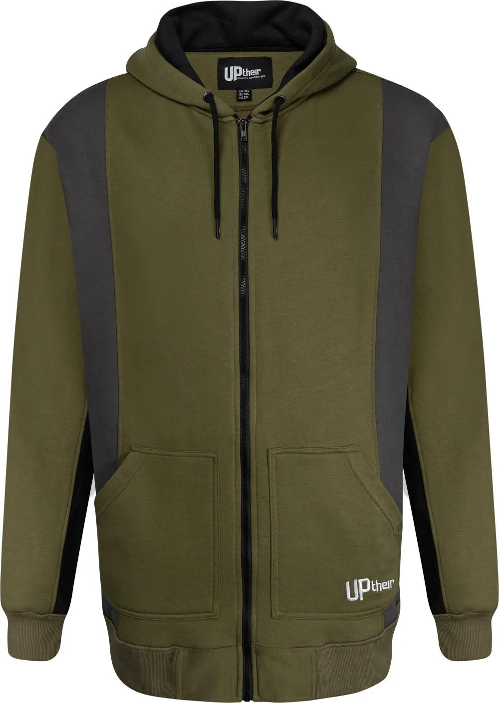 Uptheir Oceanliner Colour Block Hoody - Green Grey