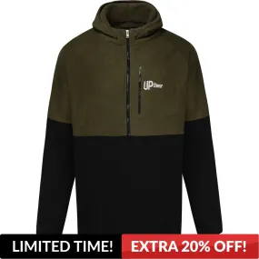 Uptheir Positive 1/2 Zip Block Fleece Hoody - Olive