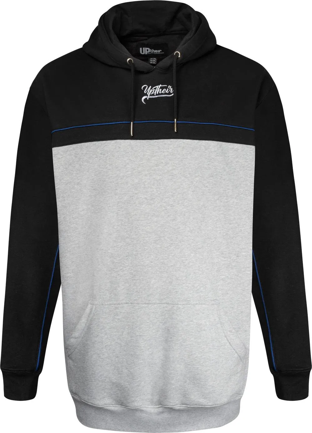 Uptheir Record Overhead Piping Hoody - Black Grey