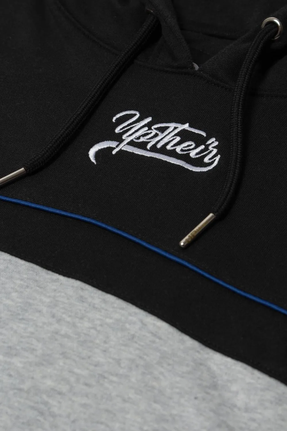 Uptheir Record Overhead Piping Hoody - Black Grey