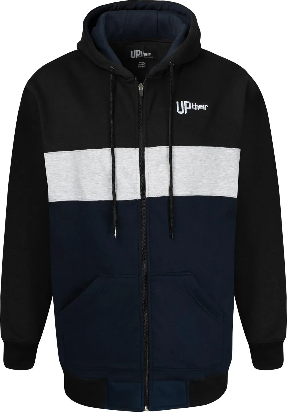 Uptheir Rogue Cut & Sew Contrast Panel Hoody - Navy